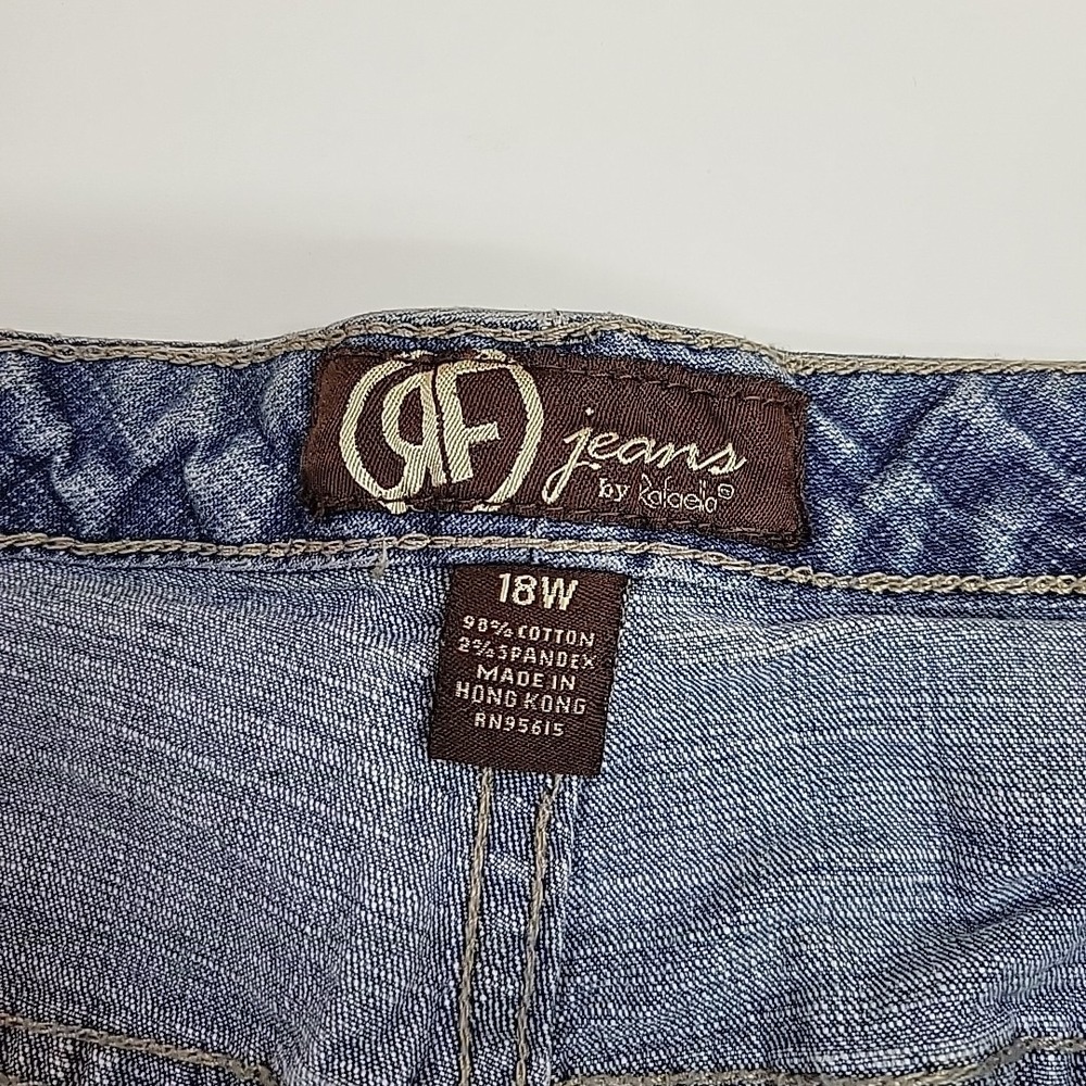 RF Jeans by Klago Womens 18W Light Wash Stretch Straight Leg Jeans Plus Size - Picture 3 of 7